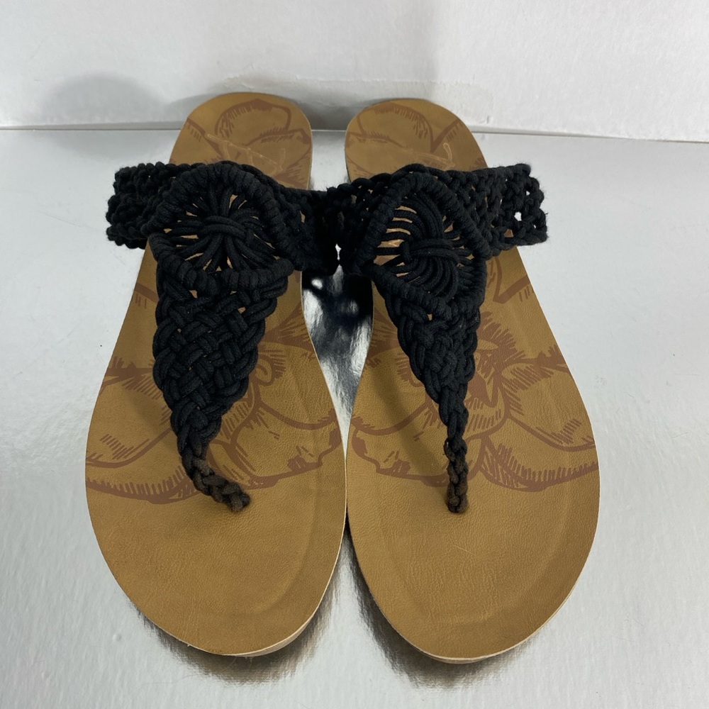 Black and Brown Sandals with Tan Sole Casual Beachwear